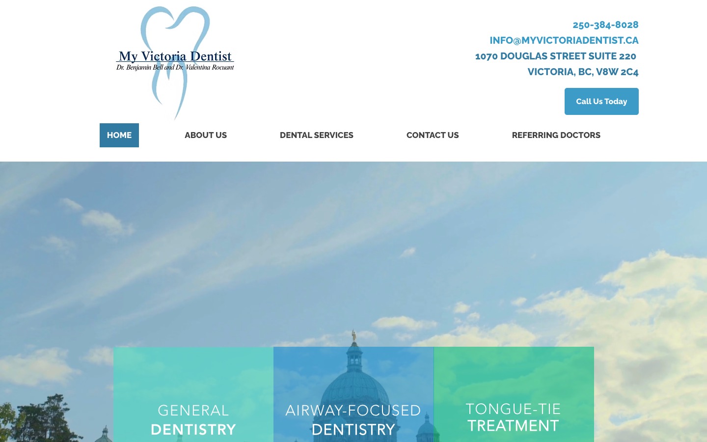 The current homepage